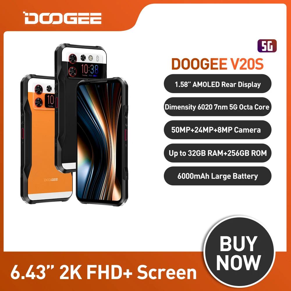 DOOGEE V20S ߰ ޴, 5G 12GB + 256GB Ÿ ھ, 6.43 ġ 2K FHD + AMOLED ũ, 50MP AI Ʈ ī޶ Ʈ, ȵ̵ 13 NFC